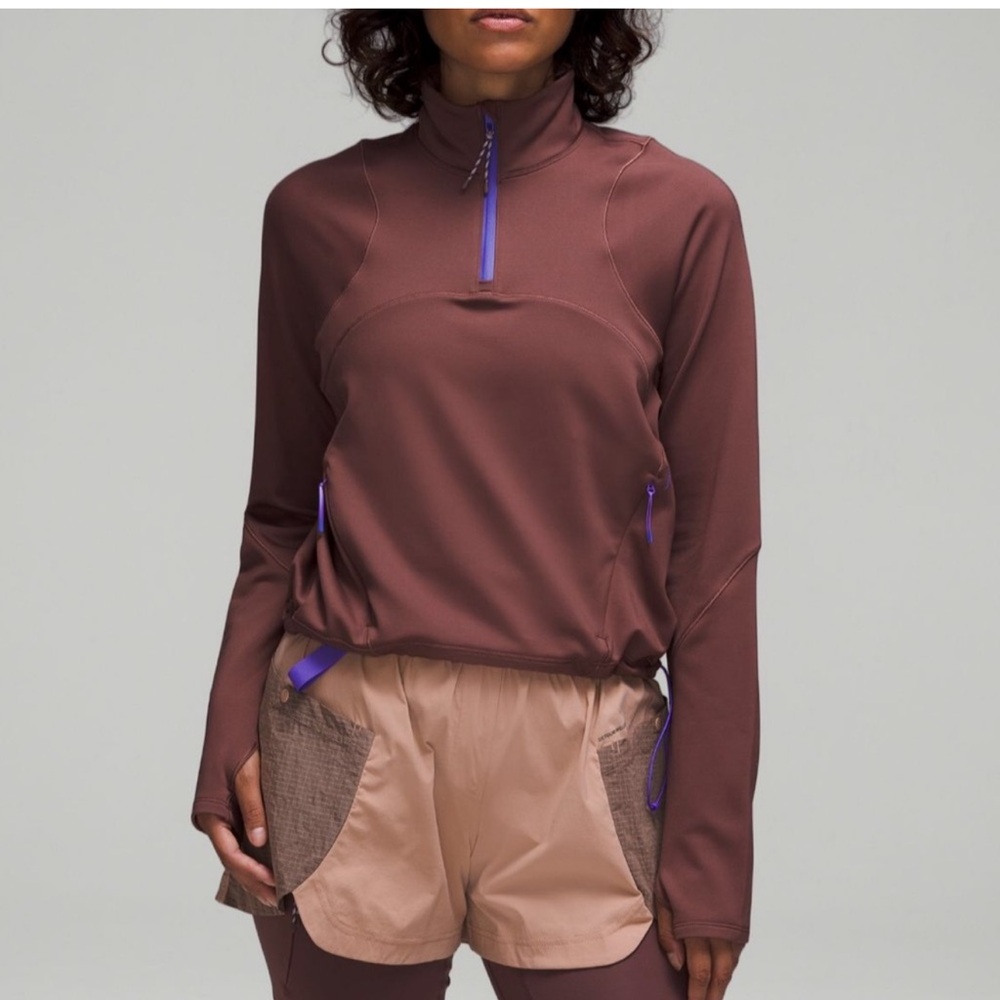 Lululemon Tech Fleece Hiking 1/4 Zip Pullover in Dark Oxide / Pink Clay [5087]